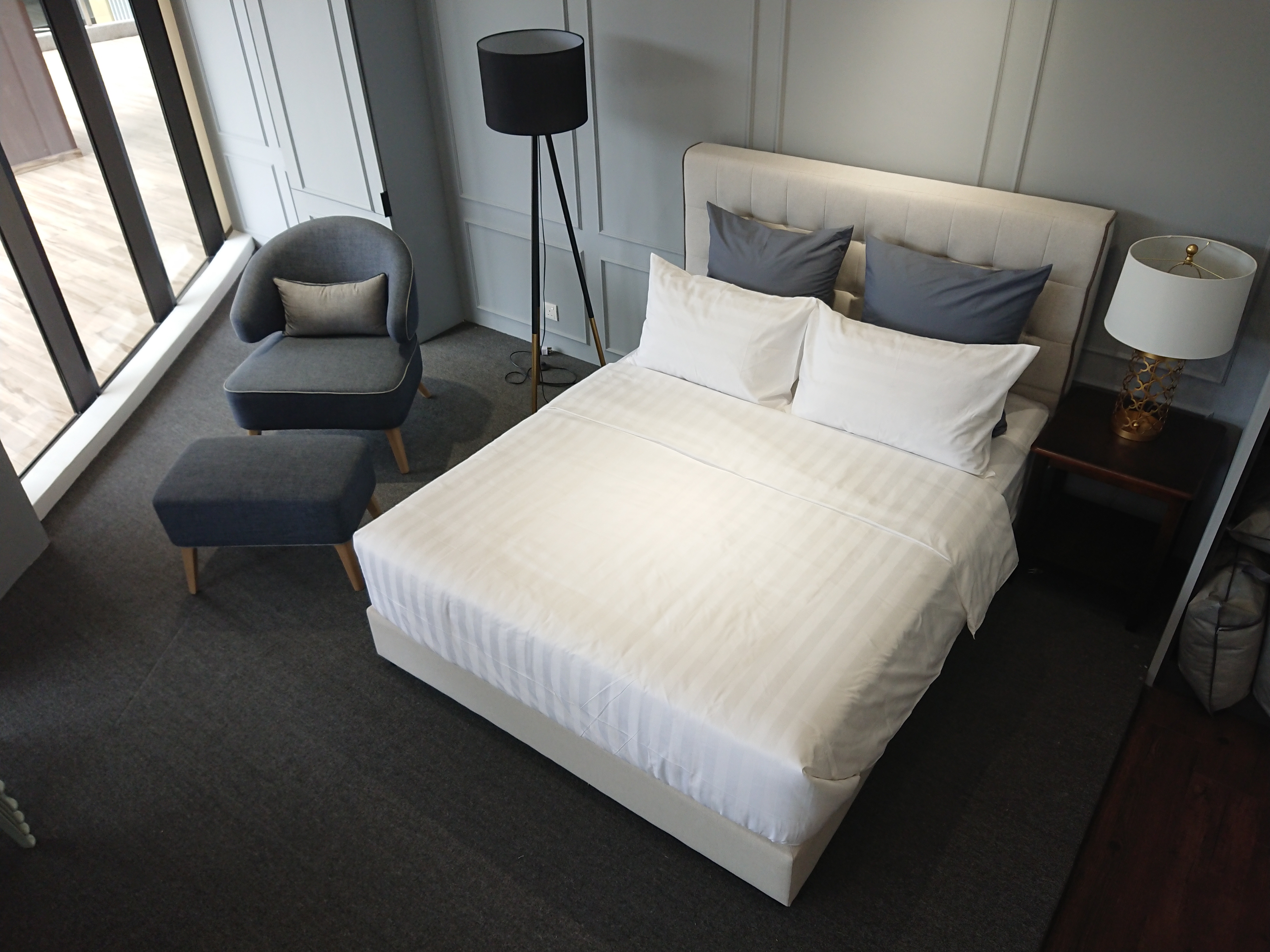 Luxez 3cm Stripe Hotel Bed Linen Bed Sheet Duvet Cover Pillow Case