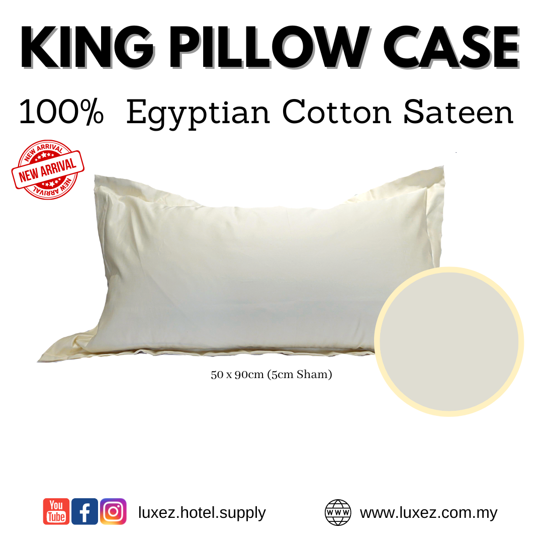 luxez king size pillow case cream colour Egyptian cotton